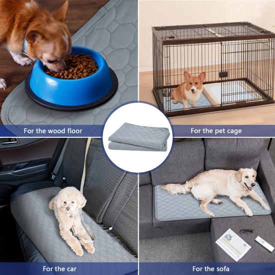 2Pcs Dog Training Pads Washable Waterproof Potty Mats Leak-Proof Reusable Travel Pads