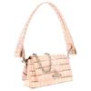 Vivienne Westwood Saturn Logo Flat Handle Crocodile Pattern Calfskin Shoulder Bag Women shoulder bag Pink 46030001WL00A2G401