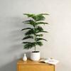 23 Leaves Artificial Ficus Tree Green Plastic Large Artificial Ficus  Office Decor