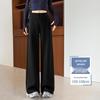 Women's Ice Silk High-Waisted Wide-Leg Pants - Summer 2026, Lightweight, Draped, Loose Fit for Shorter Figures
