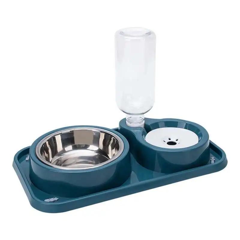 Pet Supplies Dog Bowl Automatic Water Storage Plastic Stainless Steel Bowl Small Dogs Cats Cat Bowl Supplies Cat Food Bowls