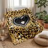 Leopard Heart Luxury 2 Theme Blanket Lightweight Warm Flannel Blanket Decorative Throw Blanket for Home Decoration