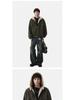 Zuoshan Diao Men's Hooded Cotton Jacket: Winter Velvet, Thick, Loose Fit, Youthful Trendy American Workwear Style.