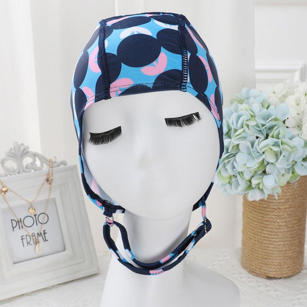 

Protect Ears Swimming Hats Cloth Fabric Sports Swim Caps Bathing Hats Swimming Cap Swim Pool синий