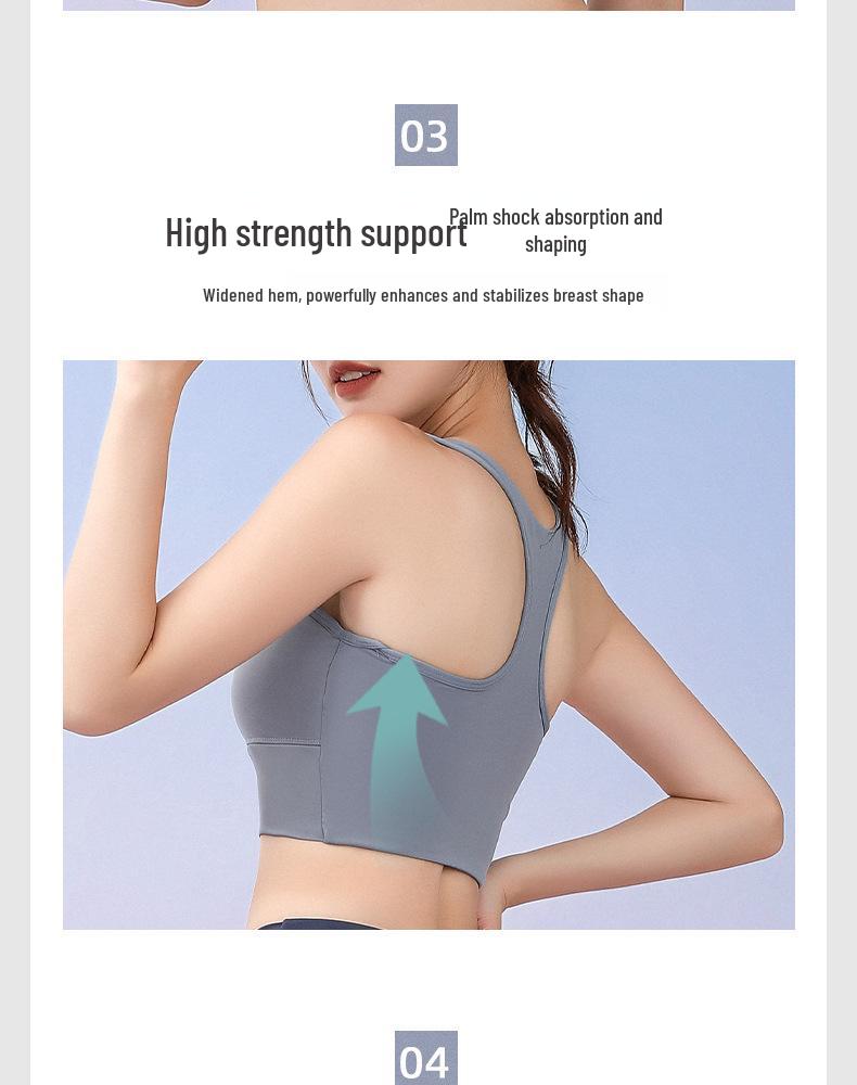 Peach Color Block High-Intensity Shockproof Sports Bra with Beautiful Back Design, No Pads Needed
