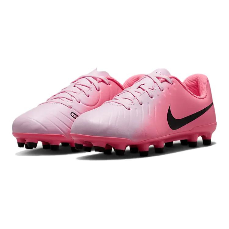 Nike Jr Legend 10 Slip Resistant Abrasion Resistant Low top Kids' Soccer Shoes Pink Black Unisex DV4352-601