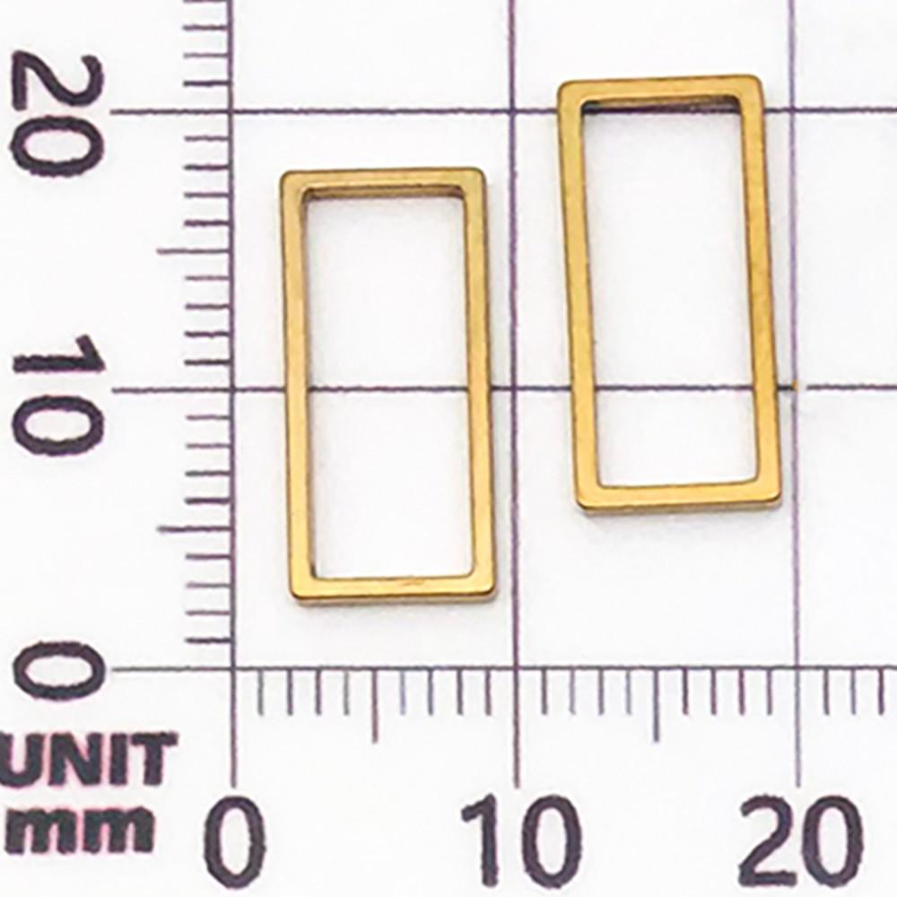 20 Mixed Gold Vacuum-Plated Stainless Steel Geometric Frame Pendant Charms for DIY Jewelry