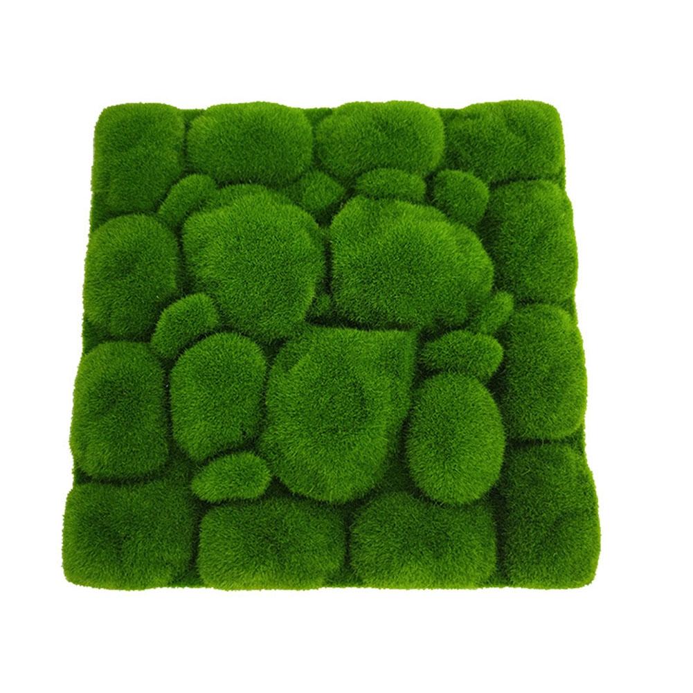 Flocking fake moss stone plant background for creating a soothing ambiance