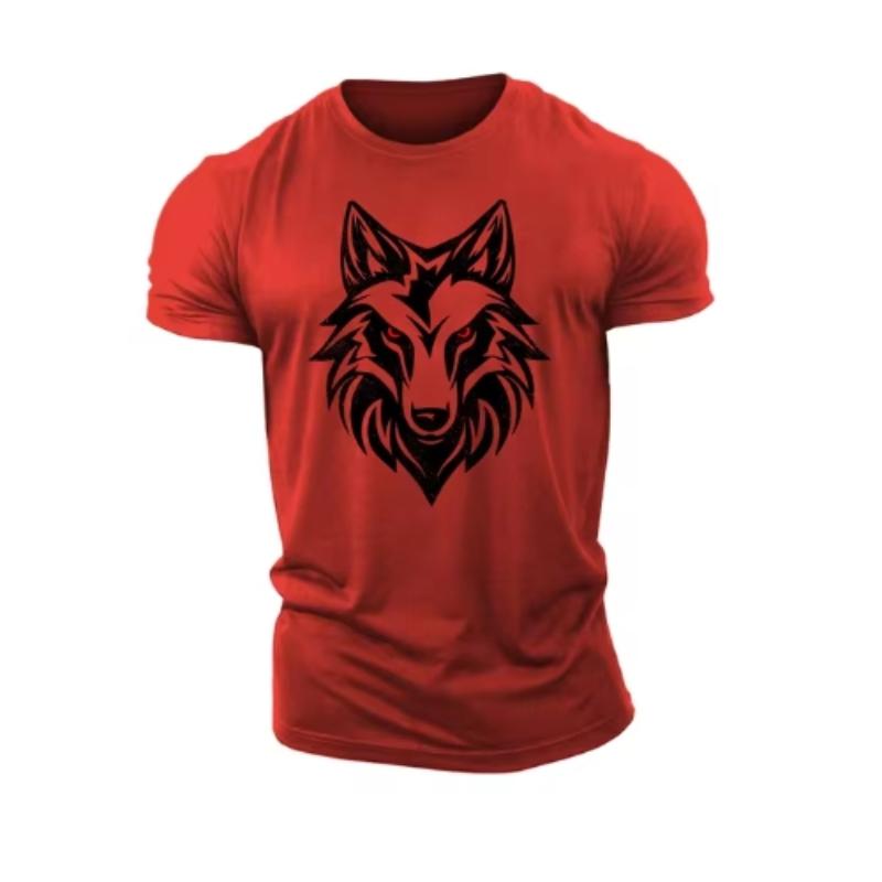 Funny 3D Wolf Pattern T Shirt For Men Summer Trend Sports Fitness Tee Fashion Oversized T-shirts Casual O-neck Short Sleeve Tops
