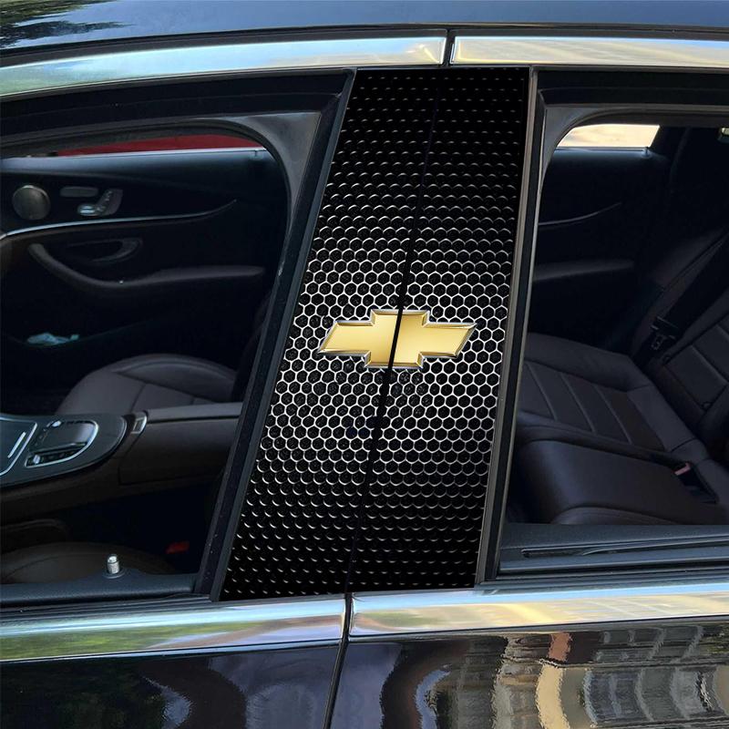 2Pcs Car B-pillar Sticker Anti Scratch Door Pillar Decals Tire Valve For Chevrolet Montana TrailBlazer Silverado Traverse