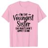 Sister Rules Gifts T Shirts Sweet Fashion Women Tshirt Funny Oldest Middle Youngest Sister Tees Sarcastic Sibling Matching Shirt