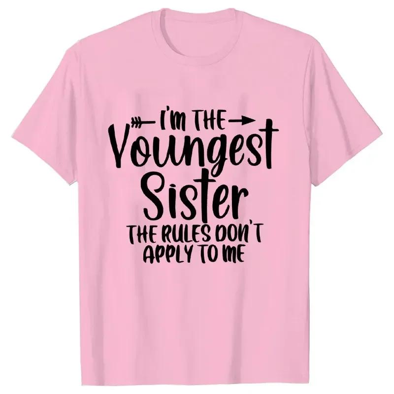 Sister Rules Gifts T Shirts Sweet Fashion Women Tshirt Funny Oldest Middle Youngest Sister Tees Sarcastic Sibling Matching Shirt