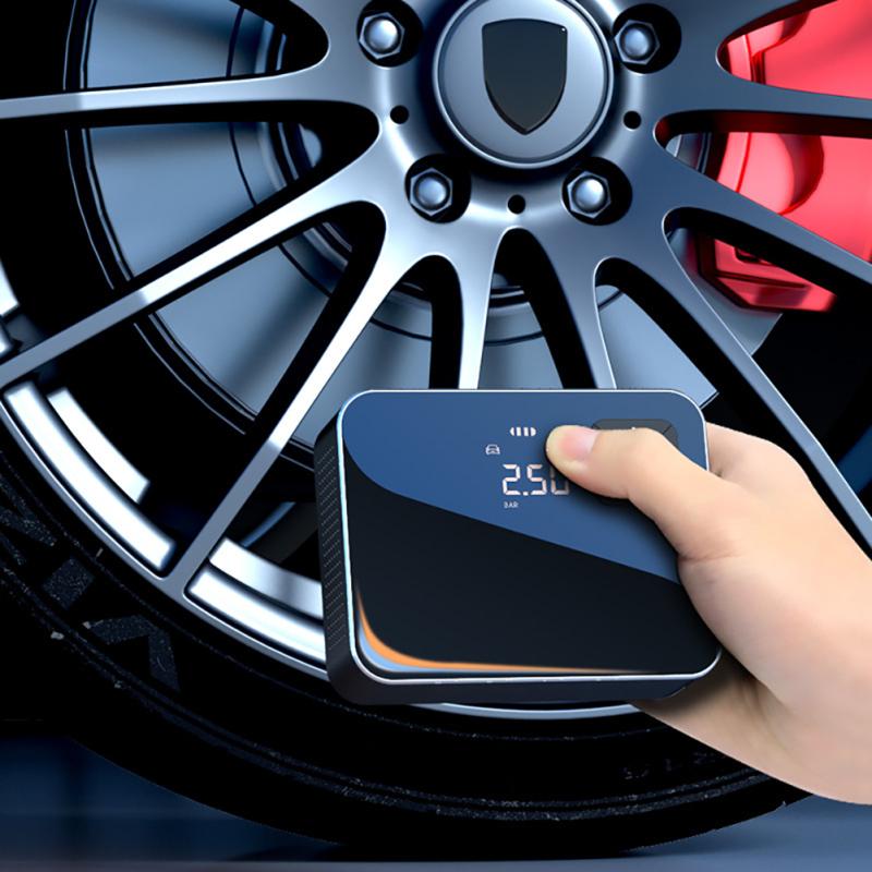 Pompă pentru compresor de aer, portabil, cu afișaj LCD inteligent, umflator pentru anvelope, pompă electrică portabilă fără fir de uz casnic