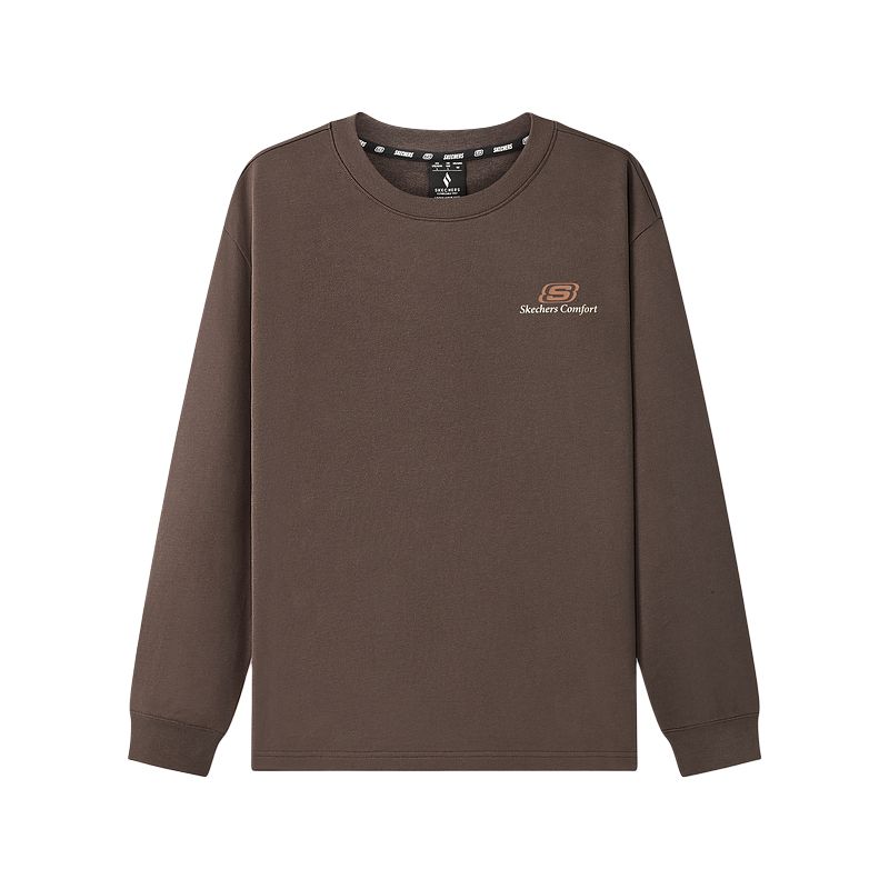 Skechers Casual Round Neck Loose Simple Long Sleeve T-Shirt Unisex Tops L126U003-05U5 XS