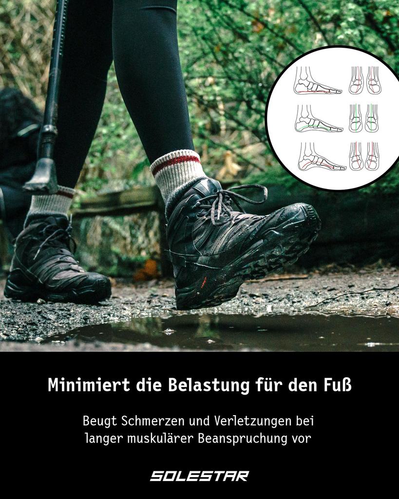 SOLESTAR Fahrrad Einlegesohle NEUTRAL HIKE Größe S Breite 9.0cm/Länge 25.5cm SOLHIKE39-40