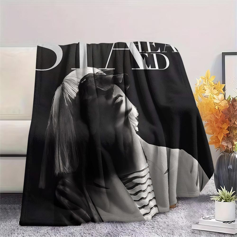 1PC SIA Print Flannel Blanket, High quality Comfortable for All Seasons, Home Decor, Warmth and Comfort, Perfect for Christmas Gifts