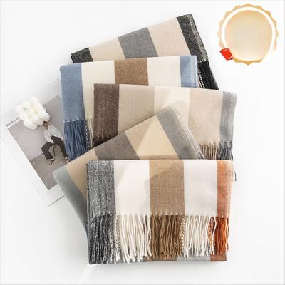Britischer Stil Schal Damen Winteratmosphäre Imitation Kaschmir Quaste Schal Warmer Schal