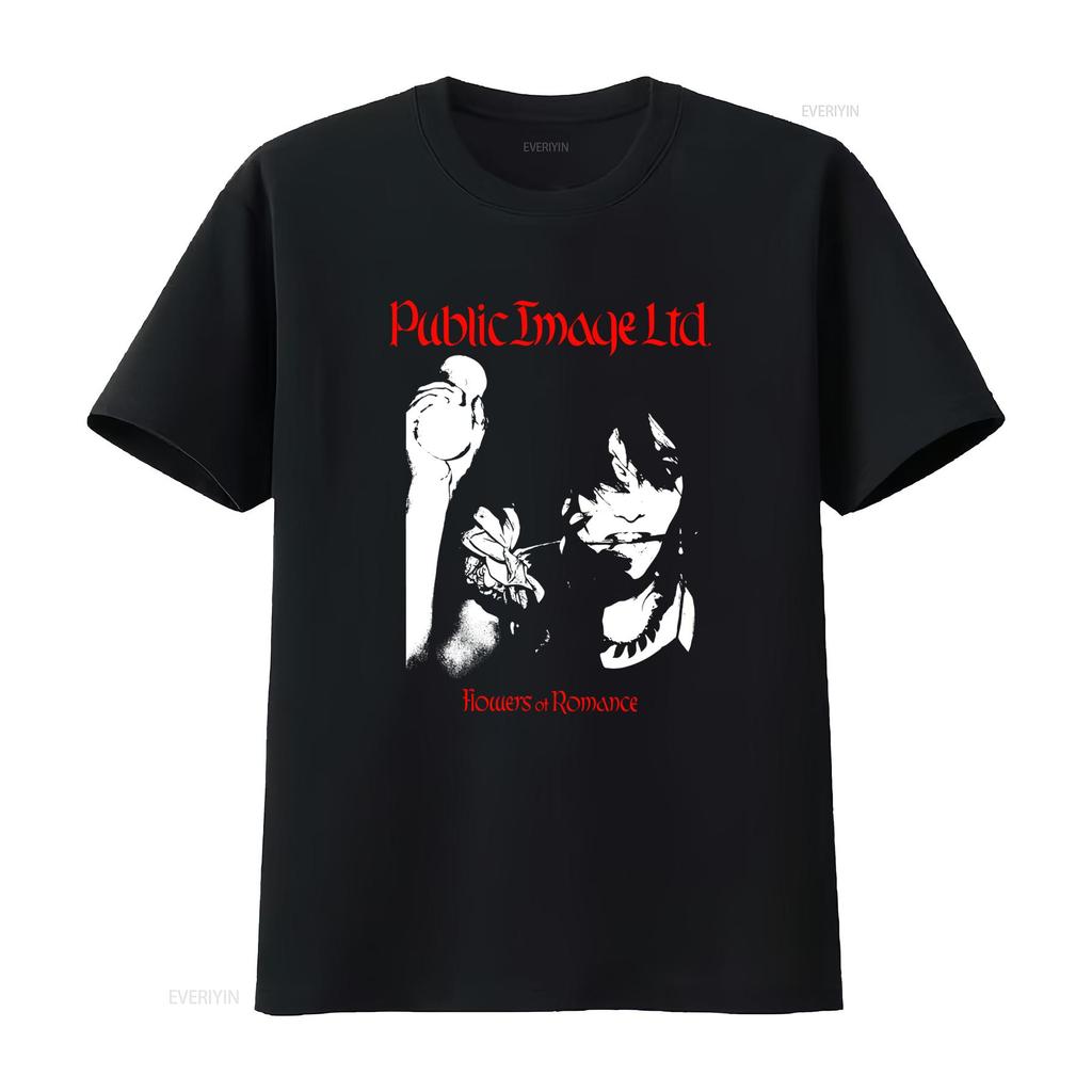 Retro Punk Rock Public Image Ltd Flowers Of Rounisexce Cotton Black T Shirt S 5xl Vintage Stylish Streetwear Stretched