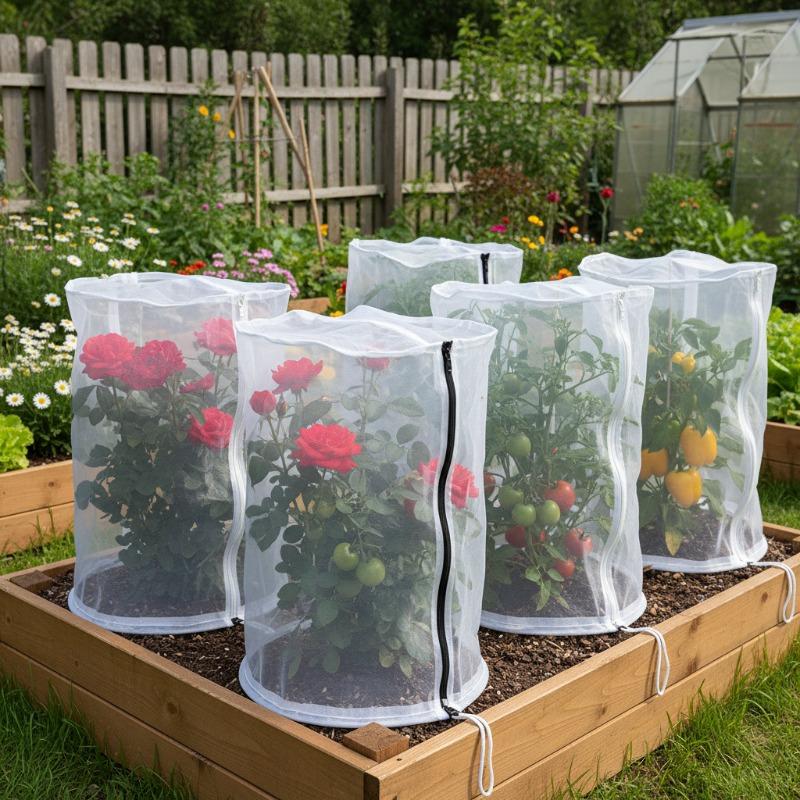 Dome Shaped Plant Insect Proof Mesh Cover, Bird Proof Breathable Mesh Cover, Tomato Cucumber Rose Insect Proof Mesh Protective Cover dome 40*40*60cm белый