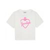 New MLB MLB SS23 Heart Heart Series Regular T Shirt Women's Ivory 3FTSH0243-50IVS
