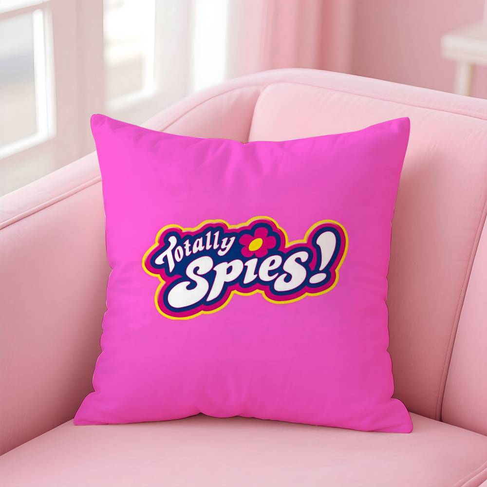 

Y2k Cute Anime T-Totally Spies Pillow Case Anti-dustmite Pillowcase Invisible zipper silky short plush Sofa cushion cover 20x20Inch