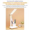 USB Rechargeable Table Lamp Adjustable Brightness Eye Protection Desk Light Touch Dimming Table Light LED Double-Head Desk Lamp With Holder