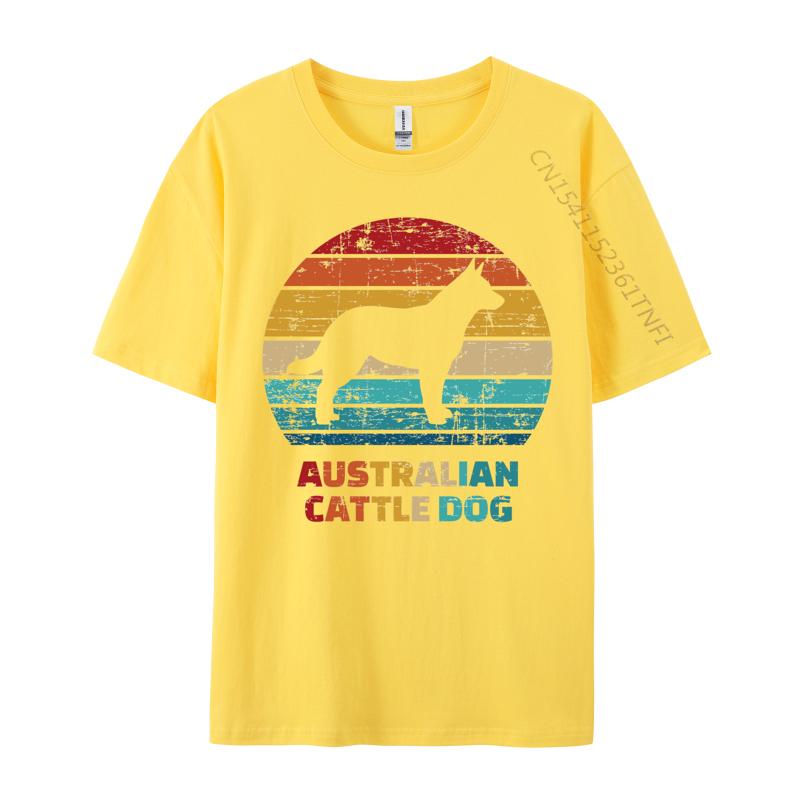 Australian Cattledog Tshirt Dog Silhouette Printed Tshirt American Style Premium Cotton TeeShirt Men Tshirts
