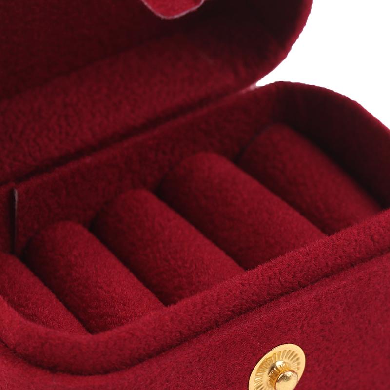 Mini Portable Jewelry Storage Bag Travel Simple Leather Or Velvet Ring Necklace Earrings Storage Box Organizer Display Gift Box