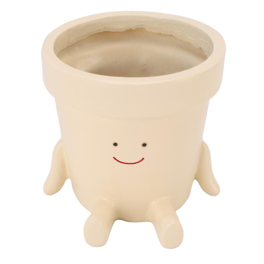 Flower Pot Smile Face Resin Cute Funny Succulent Planting Pot for Decoration Ornament