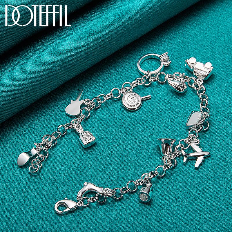 Módní přívěskový náramek 925 Sterling Silver Party Krásné šperky