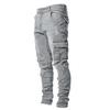 Męskie Jeansy Slim Fit Modne Proste Spodnie Codzienne
