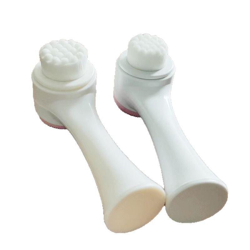 Manuální 3D silikonový oboustranný čisticí a masážní kartáček na obličej s měkkými štětinkami