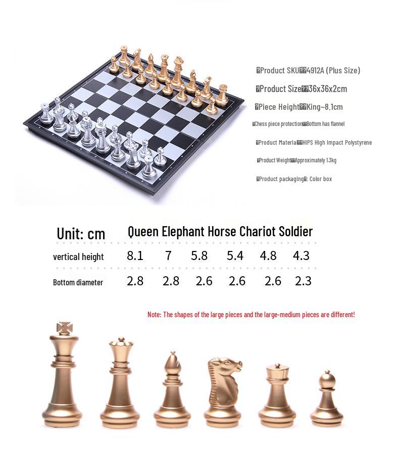 UB AIA Gold-Silver Magnetic Foldable International Chess Board Game for Kids