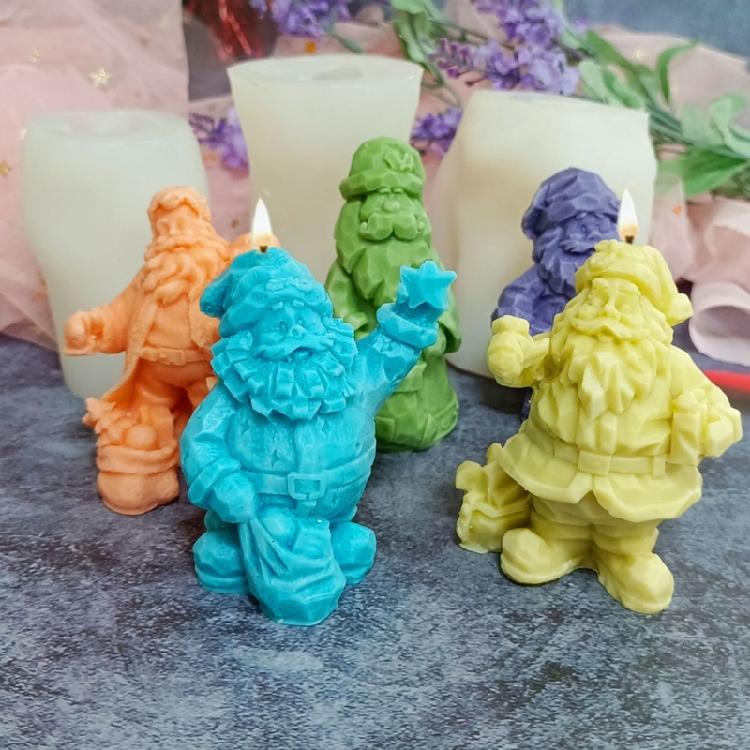 Silicone Cake Decorating Candle Mold Chocolate Candy Baking Mould Christmas Party Decorations Handmade Gift Craft DIY