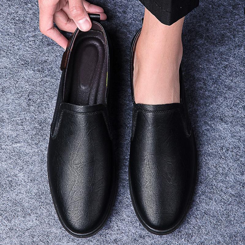 Fashion Luxury Men's Casual Loafer Classic Comfortable Footwear Senior Minimalist Business Office Business Dress Genuine Leather Shoes