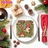 20pcs Disposable Napkins with Santa Claus Pattern Print for Wedding,Parties,and Daily Use for Thanksgiving Fall Christmas Table Decoration