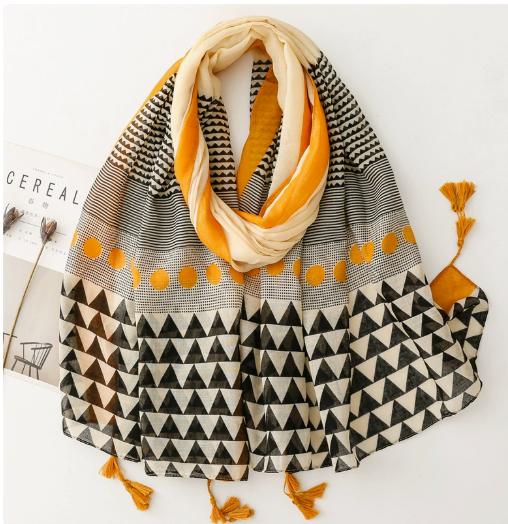 Travel Sun Shawl, Bohemian Ethnic Sun Silk Scarf One Size