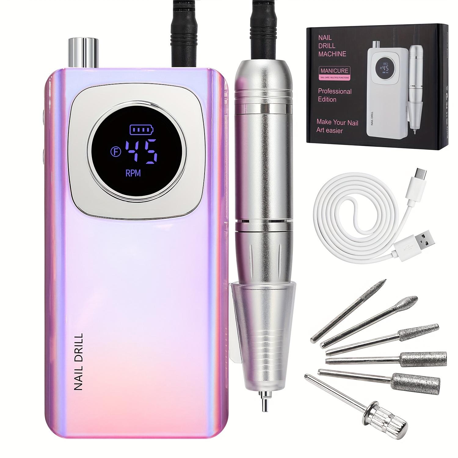 

Фреза для ногтей - 45000 об/мин Фреза для ногтей, для полировки акриловых ногтей гелем, портативная электрическая фреза для ногтей - для домашнего маникюрного салона, гель-лак для ногтей