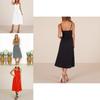 Stylish Boho Women's Summer Beach Midi Dress With Strappy Design And Button Pockets