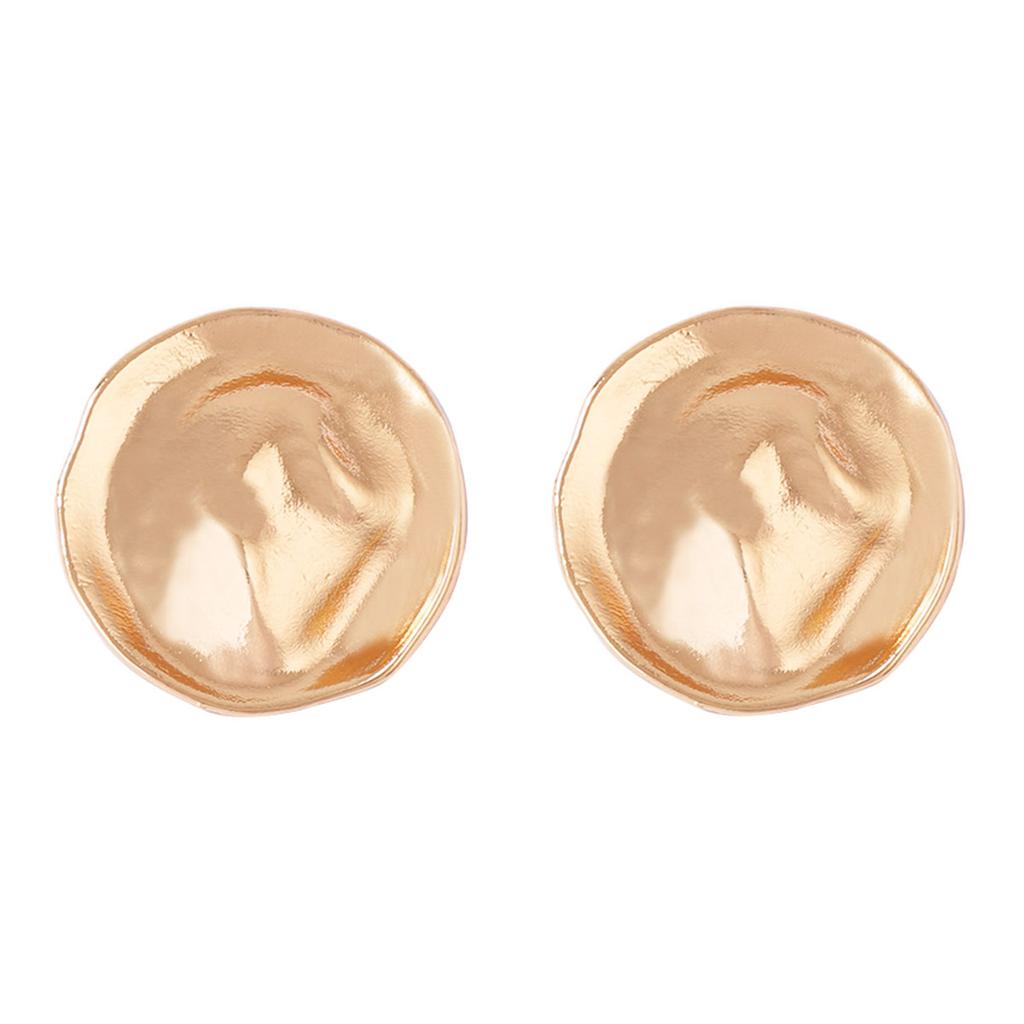 Light Luxury Exquisite Retro Alloy Irregular Geometric Concave-convex Surface Button Stud Earrings Elegant Banquet Women's Models