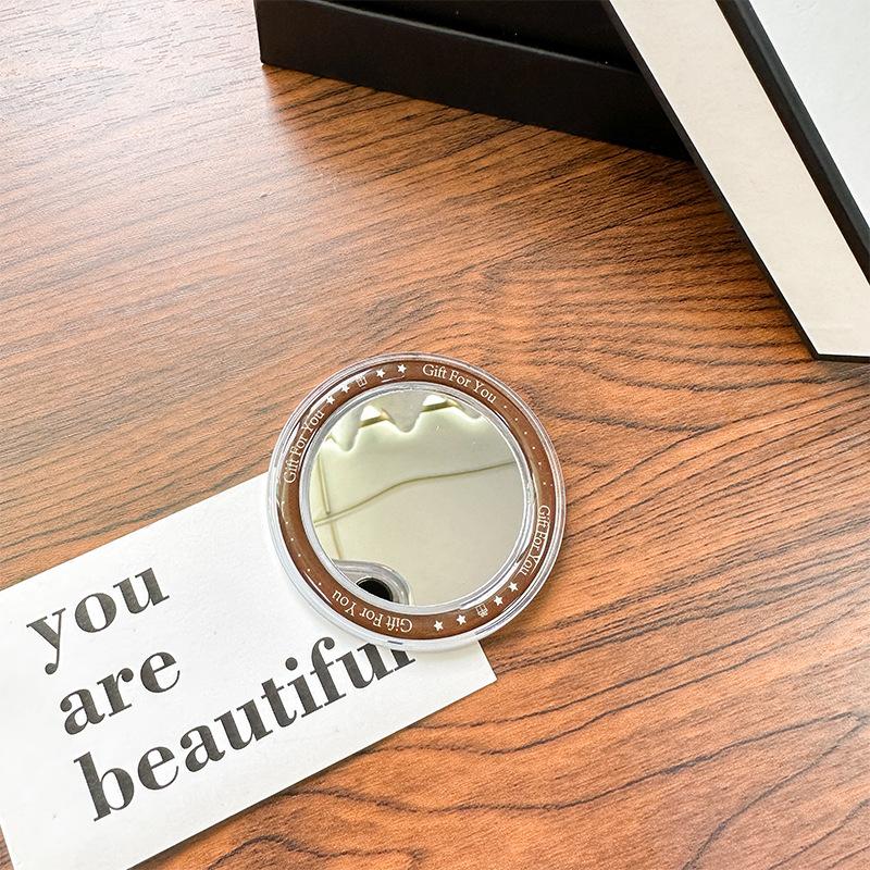 Round Mirror Magnetic Suction Mobile Phone Airbag Bracket Base Portable Makeup Mirror Simple Mirror Sticker Refrigerator Sticker Makeup Mirror