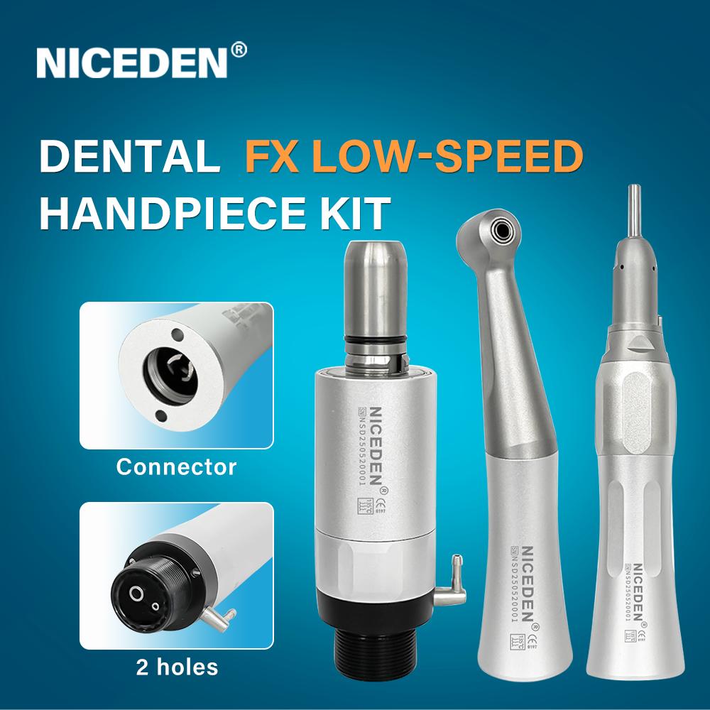 Niceden FX Styl Zubní Nízkorychlostní Sada FX Rovný Násadec A FX 1:1 Kolénkový vzduchový motor 2/4 otvory s kuličkovým ložiskem