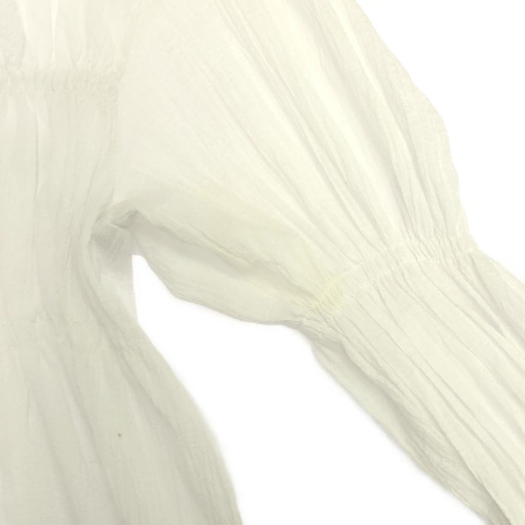 AMERI UNDRESSED Long Sleeve Puff Sleeve Tunic F White Blouse Women Used