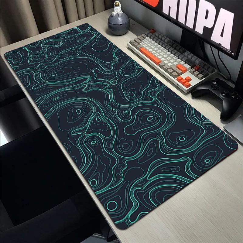 Topographic Map Art Mouse Pad Gamer Mousepad Pc Gaming Accesorios Desk Mat Computer Keyboard Deskmat Locking Edge Soft Mause Ped