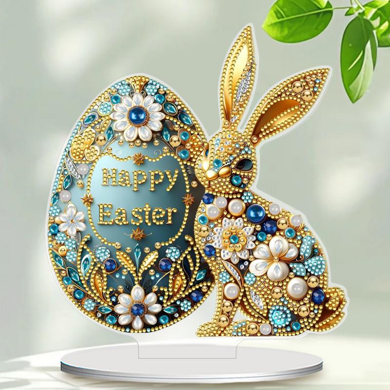 Easter Bunny Rhinestone Painting Rhinestone Decor Art Projects Easter Bunny Painting Kit Desk Decor Easter Egg Arts & Crafts 2D