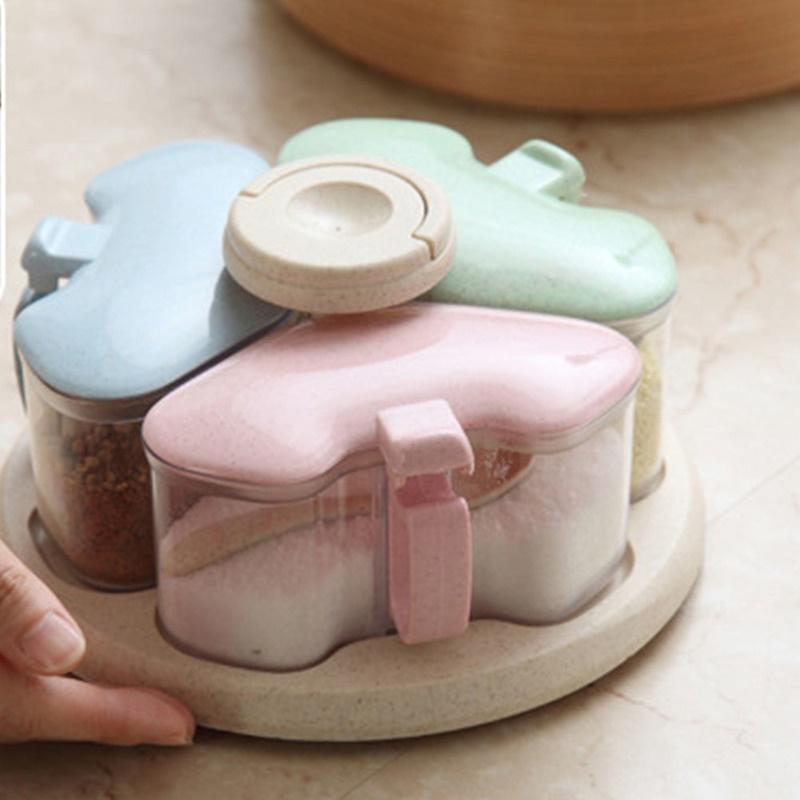 New Household Pepper Organizer Spice Salt Storage Pot Cooking Tool Desktop Wheat Straw Durable Seasoning