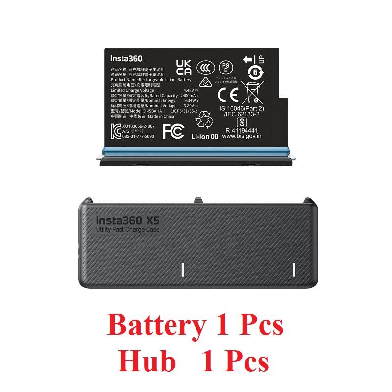 Insta360 X5 Orijinal 2400mAh Pil Yardımcı Hızlı Şarj Kılıfı Insta 360 X5 Kamera İçin Orijinal Aksesuarlar