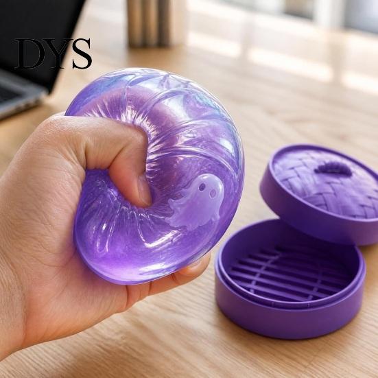 Mini Steamer Pretend Play Set Ghost Dumpling Stress Ball with Steamer, Maltose Slow Rising Squeeze Toy, Interactive Food Shape Toys Halloween
