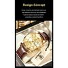 POEDAGAR Luxury Business Male Clock Date Week Waterproof Luminous Gold Wristwatch Casual Fashion Quartz Watches Reloj