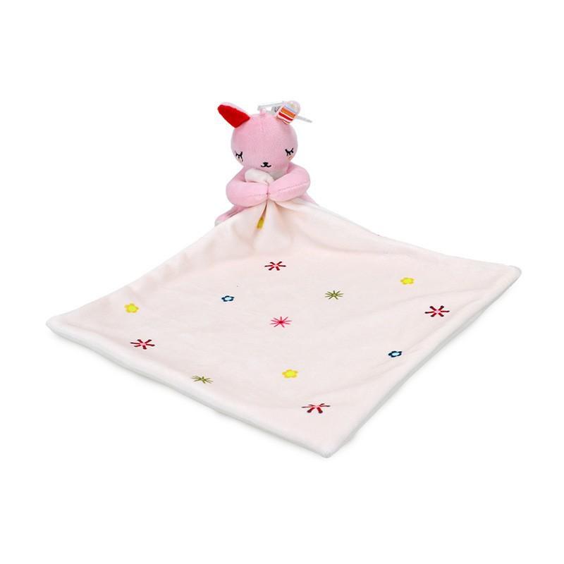 Cartoon Baby Newborn Plush Soft Handkerchief Animal Hug Amress Doll Snuggle Lovey Security Comfort Blanket